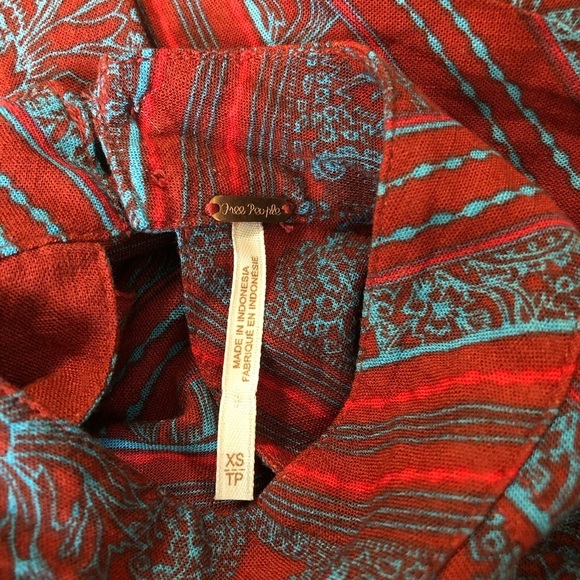 FREE PEOPLE Walking On A Dream Cut Out Choker Tunic Top Size XS - Picture 10 of 13